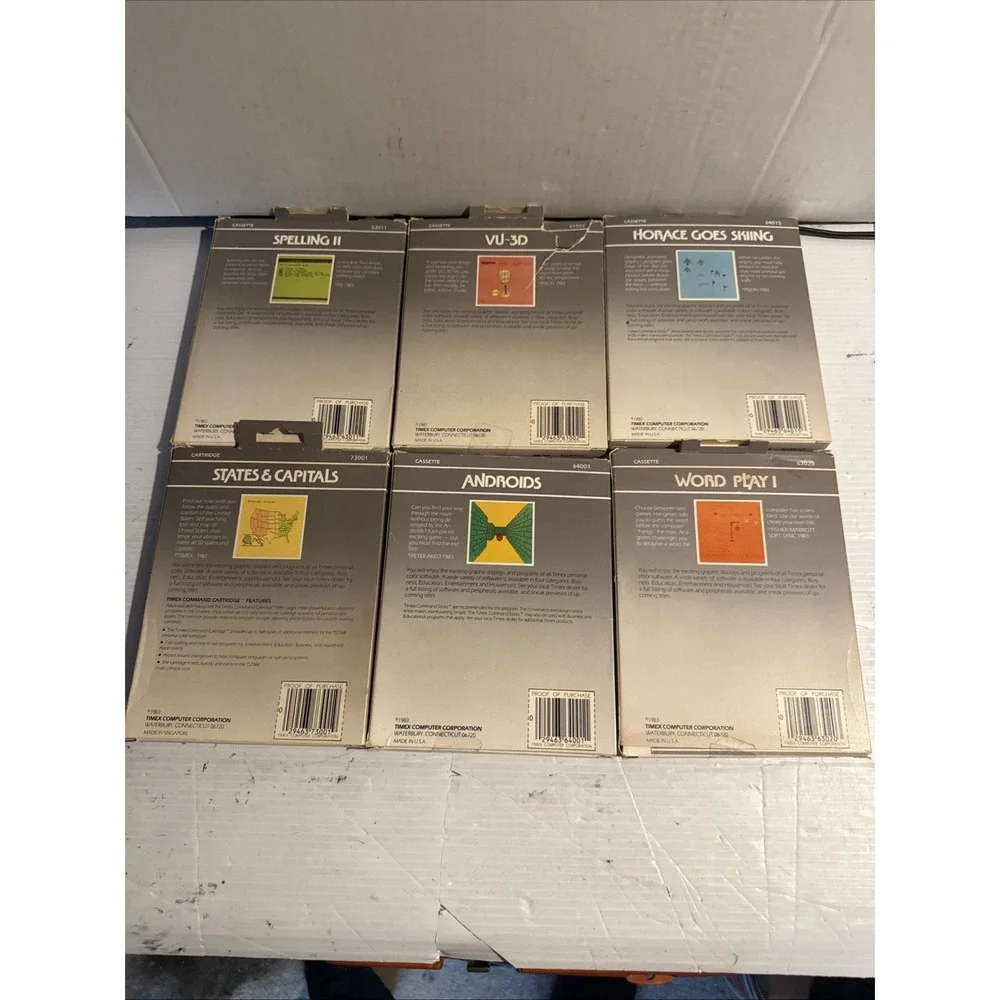 Lot Of 6 Vintage 1983 Timex Sinclair Cassette Games Androids Word play 1. Etc